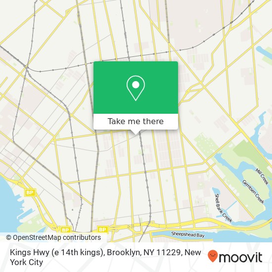 Mapa de Kings Hwy (e 14th kings), Brooklyn, NY 11229