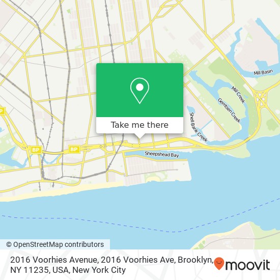 Mapa de 2016 Voorhies Avenue, 2016 Voorhies Ave, Brooklyn, NY 11235, USA