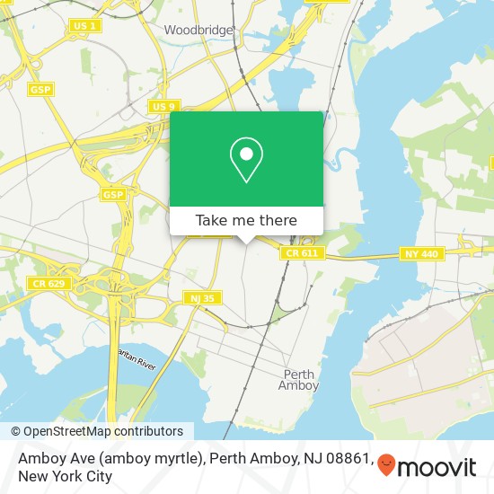 Amboy Ave (amboy myrtle), Perth Amboy, NJ 08861 map