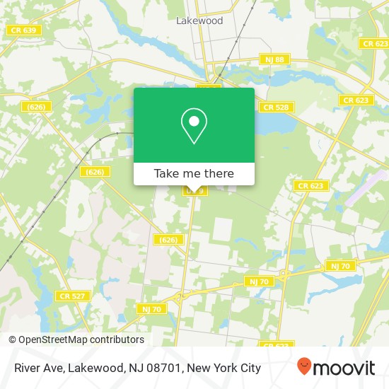 Mapa de River Ave, Lakewood, NJ 08701