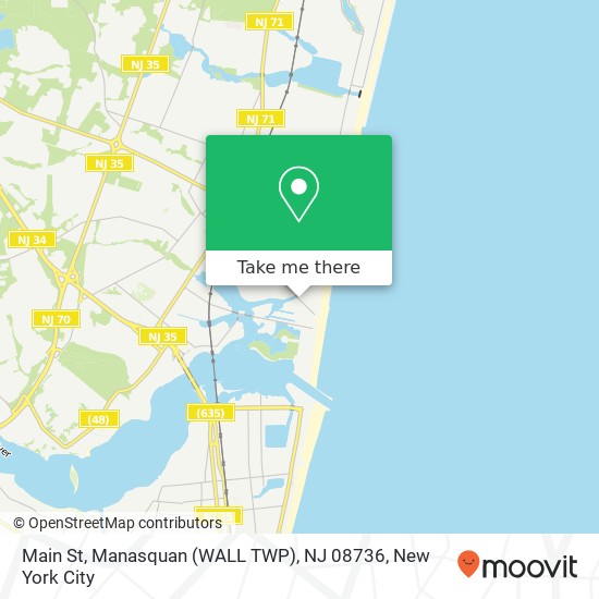 Mapa de Main St, Manasquan (WALL TWP), NJ 08736