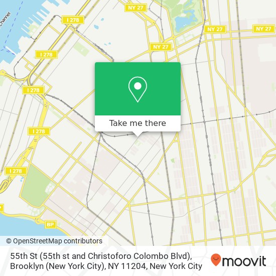 55th St (55th st and Christoforo Colombo Blvd), Brooklyn (New York City), NY 11204 map