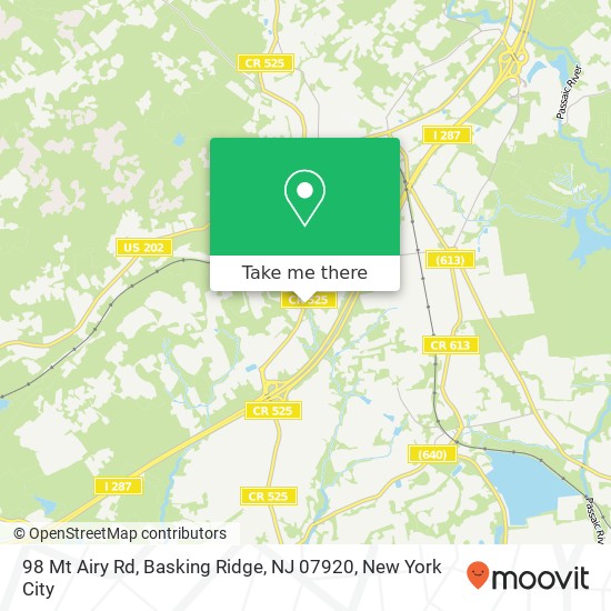 98 Mt Airy Rd, Basking Ridge, NJ 07920 map