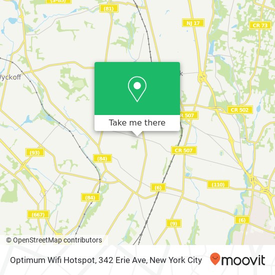 Mapa de Optimum Wifi Hotspot, 342 Erie Ave