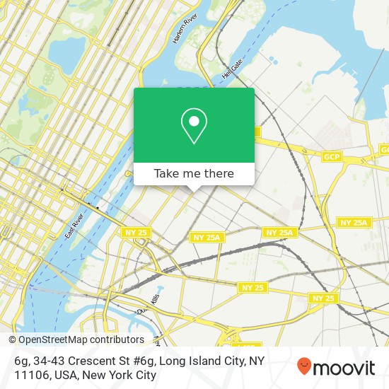 Mapa de 6g, 34-43 Crescent St #6g, Long Island City, NY 11106, USA