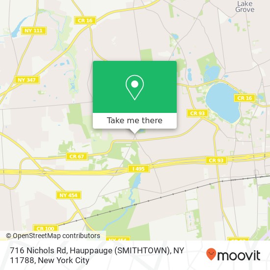 Mapa de 716 Nichols Rd, Hauppauge (SMITHTOWN), NY 11788