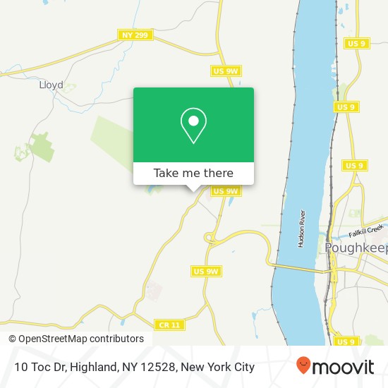 Mapa de 10 Toc Dr, Highland, NY 12528