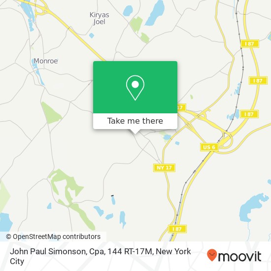 Mapa de John Paul Simonson, Cpa, 144 RT-17M