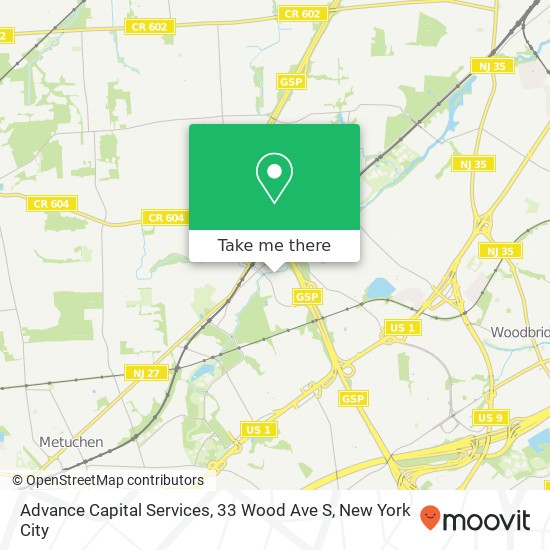 Mapa de Advance Capital Services, 33 Wood Ave S