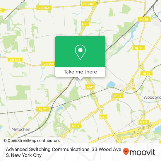 Mapa de Advanced Switching Communications, 33 Wood Ave S