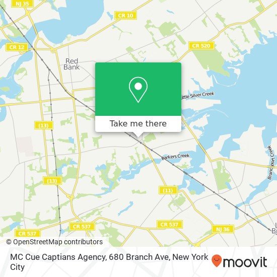 Mapa de MC Cue Captians Agency, 680 Branch Ave