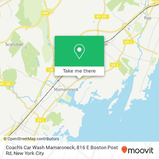 Mapa de Coach's Car Wash Mamaroneck, 816 E Boston Post Rd