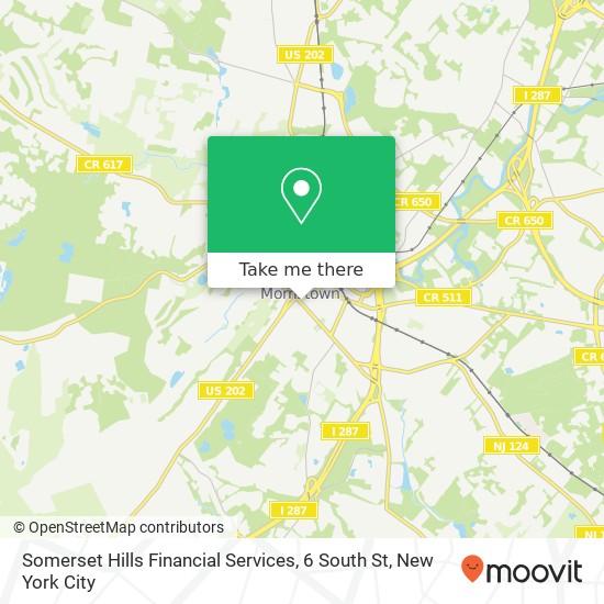 Somerset Hills Financial Services, 6 South St map