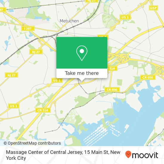 Mapa de Massage Center of Central Jersey, 15 Main St