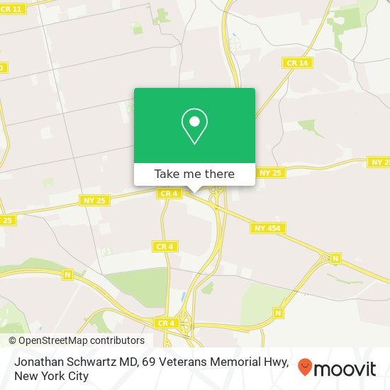 Mapa de Jonathan Schwartz MD, 69 Veterans Memorial Hwy
