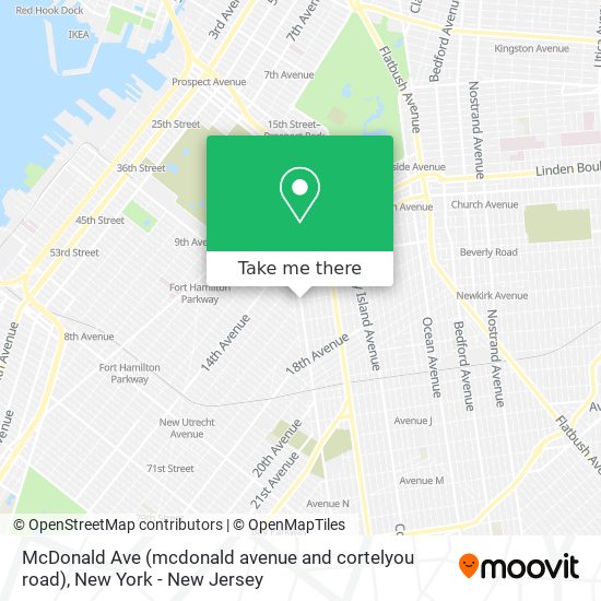 Mapa de McDonald Ave (mcdonald avenue and cortelyou road)