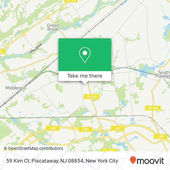 Mapa de 59 Kim Ct, Piscataway, NJ 08854