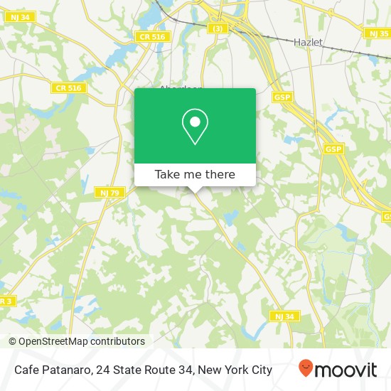Mapa de Cafe Patanaro, 24 State Route 34