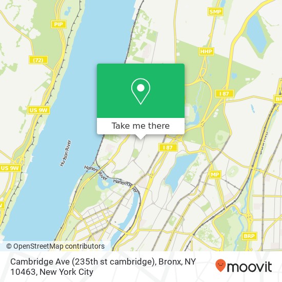 Mapa de Cambridge Ave (235th st cambridge), Bronx, NY 10463