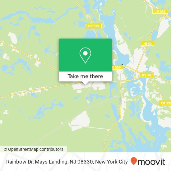 Rainbow Dr, Mays Landing, NJ 08330 map