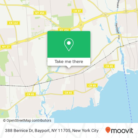 Mapa de 388 Bernice Dr, Bayport, NY 11705