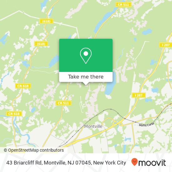 Mapa de 43 Briarcliff Rd, Montville, NJ 07045