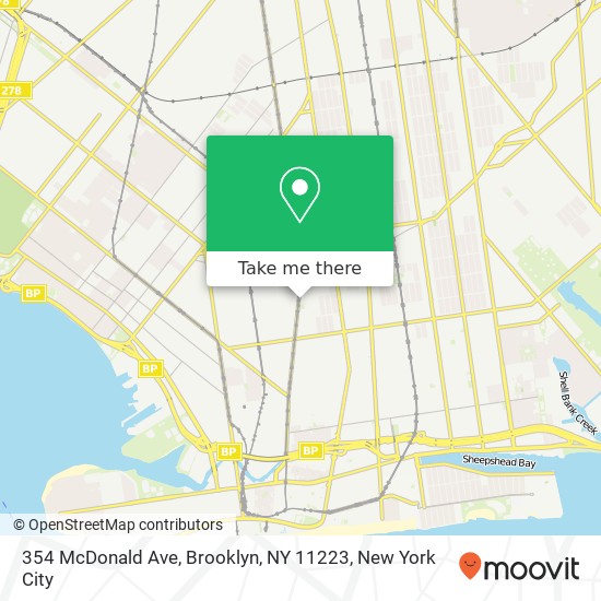 Mapa de 354 McDonald Ave, Brooklyn, NY 11223