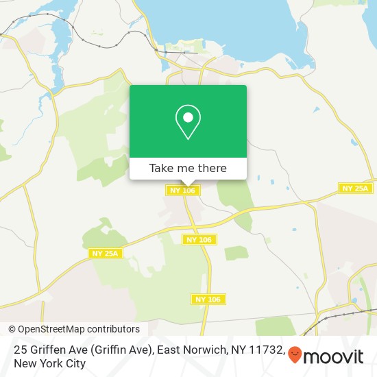 Mapa de 25 Griffen Ave (Griffin Ave), East Norwich, NY 11732