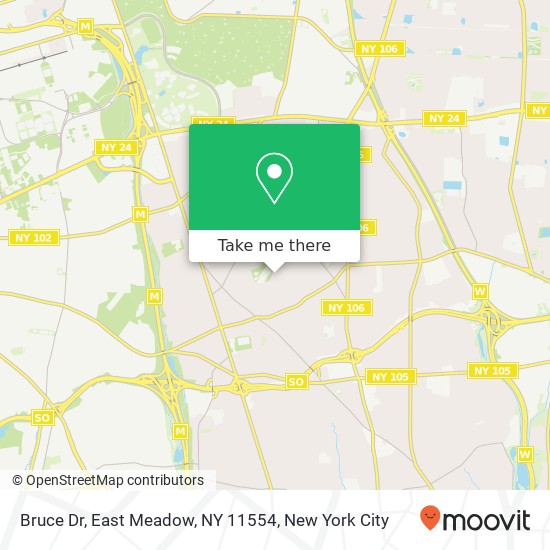 Mapa de Bruce Dr, East Meadow, NY 11554