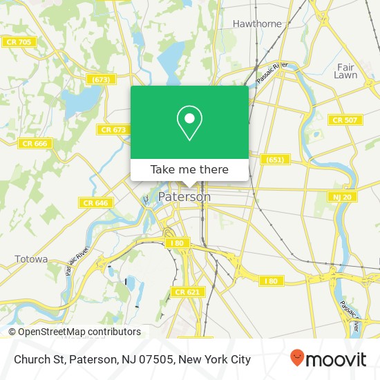 Mapa de Church St, Paterson, NJ 07505