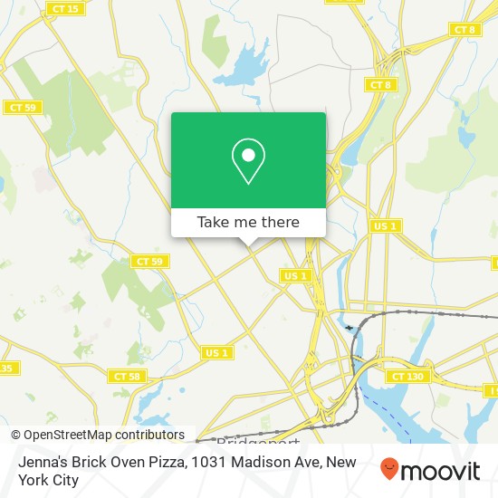 Mapa de Jenna's Brick Oven Pizza, 1031 Madison Ave