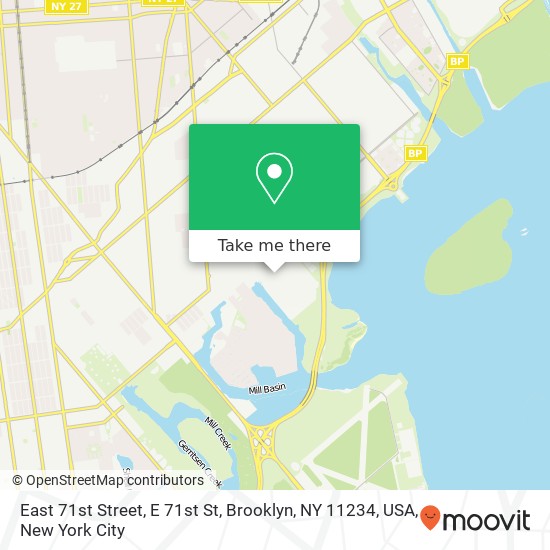 Mapa de East 71st Street, E 71st St, Brooklyn, NY 11234, USA