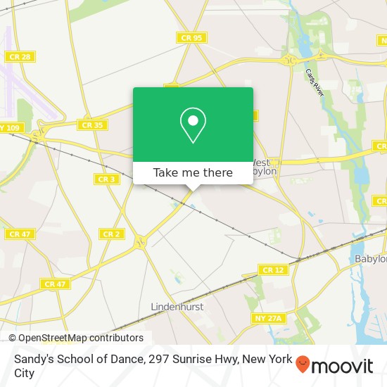 Mapa de Sandy's School of Dance, 297 Sunrise Hwy