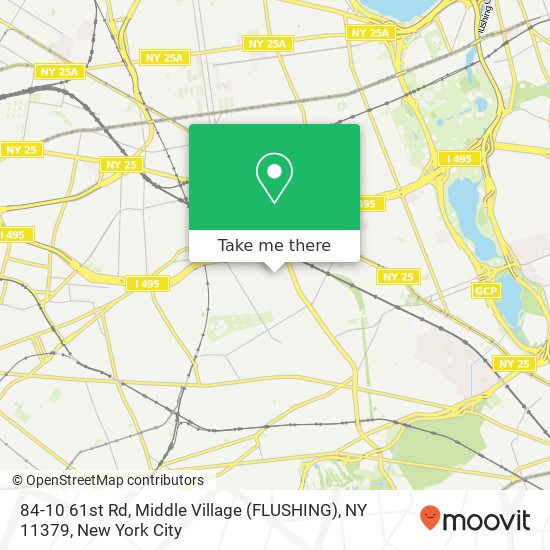 Mapa de 84-10 61st Rd, Middle Village (FLUSHING), NY 11379