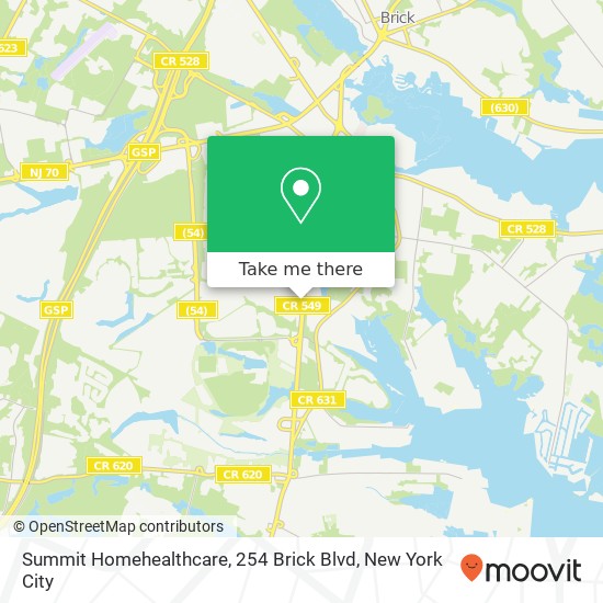 Mapa de Summit Homehealthcare, 254 Brick Blvd