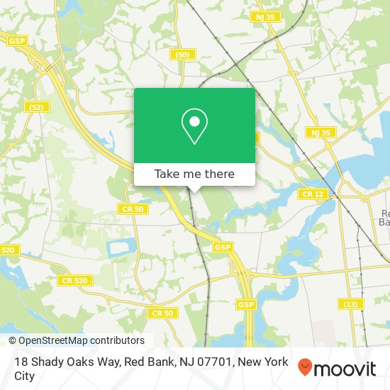 18 Shady Oaks Way, Red Bank, NJ 07701 map