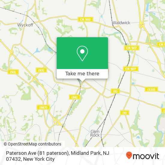 Mapa de Paterson Ave (81 paterson), Midland Park, NJ 07432