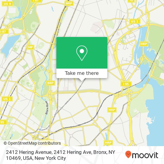 Mapa de 2412 Hering Avenue, 2412 Hering Ave, Bronx, NY 10469, USA