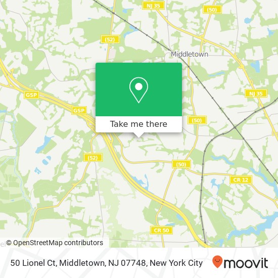 Mapa de 50 Lionel Ct, Middletown, NJ 07748