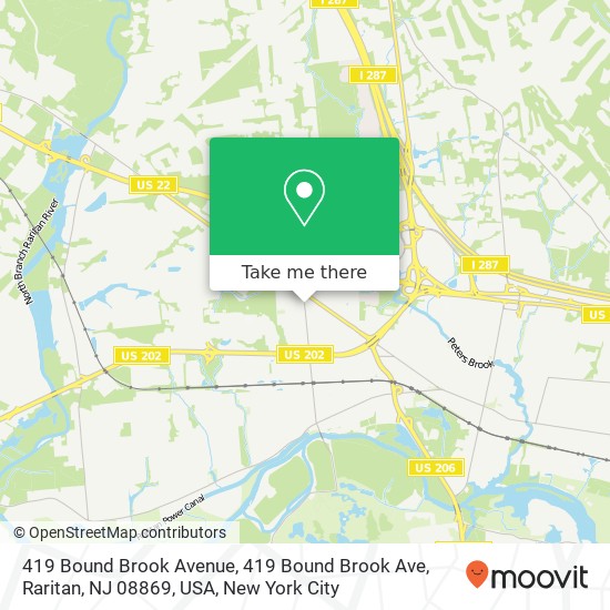 419 Bound Brook Avenue, 419 Bound Brook Ave, Raritan, NJ 08869, USA map