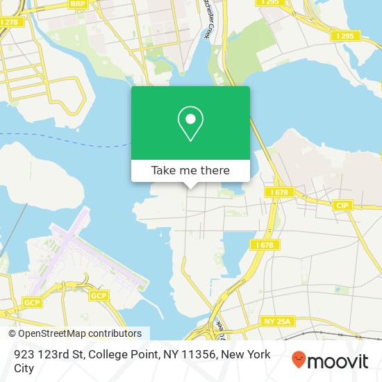 Mapa de 923 123rd St, College Point, NY 11356