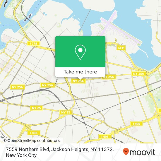 Mapa de 7559 Northern Blvd, Jackson Heights, NY 11372