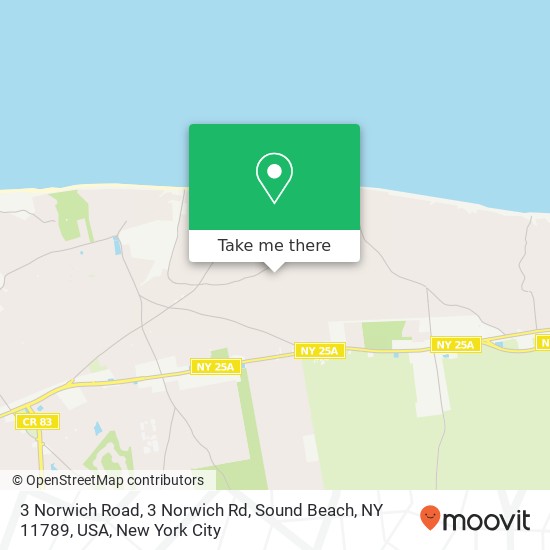 Mapa de 3 Norwich Road, 3 Norwich Rd, Sound Beach, NY 11789, USA