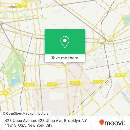 428 Utica Avenue, 428 Utica Ave, Brooklyn, NY 11213, USA map