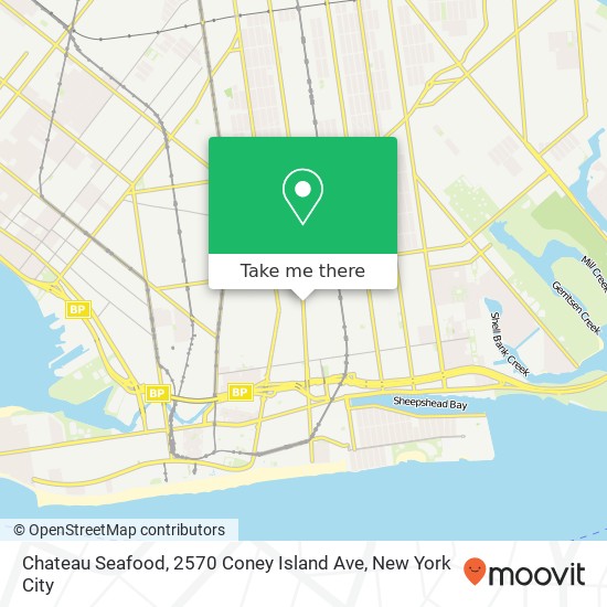 Mapa de Chateau Seafood, 2570 Coney Island Ave