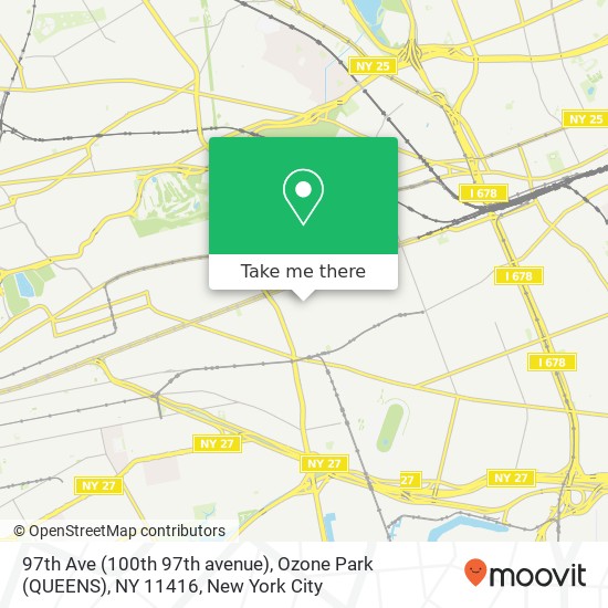 Mapa de 97th Ave (100th 97th avenue), Ozone Park (QUEENS), NY 11416