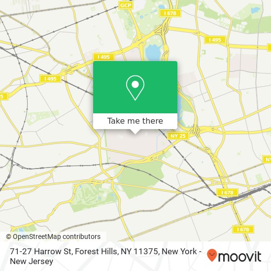 Mapa de 71-27 Harrow St, Forest Hills, NY 11375