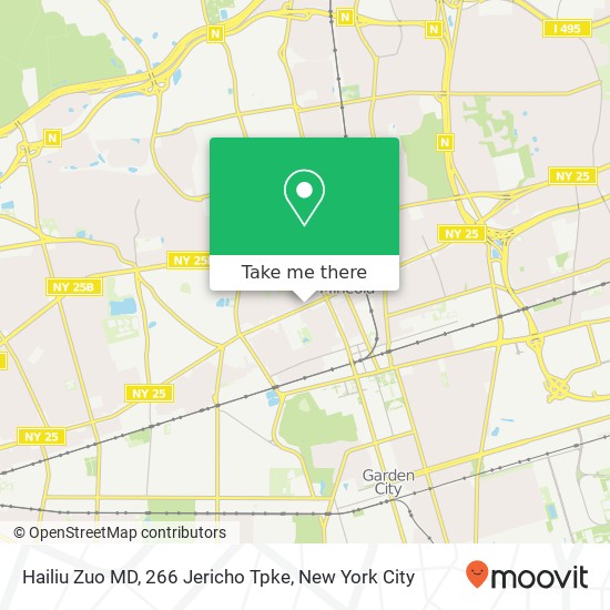 Mapa de Hailiu Zuo MD, 266 Jericho Tpke