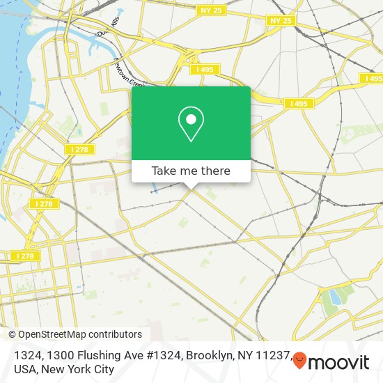 Mapa de 1324, 1300 Flushing Ave #1324, Brooklyn, NY 11237, USA