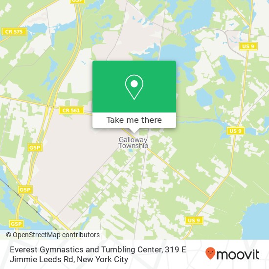 Mapa de Everest Gymnastics and Tumbling Center, 319 E Jimmie Leeds Rd